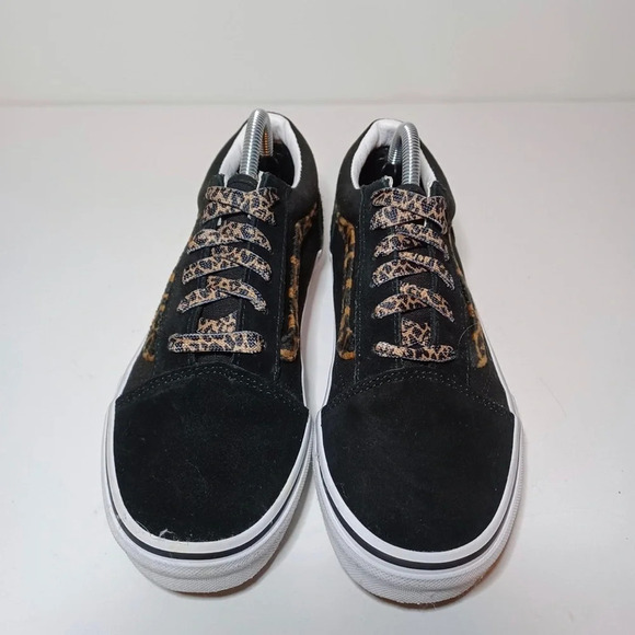 VANS OFF THE WALL OLD SKOOL GIRLS KIDS BLACK CHETAH SUEDE SKATER SHOES SIZE 5 - Picture 6 of 9
